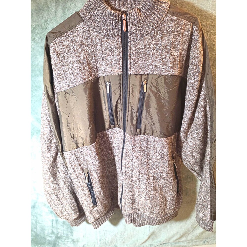 Gioberti Men's XL Full Zip Sweater Jacket Flannel Lined Knit Cardigan SW-914